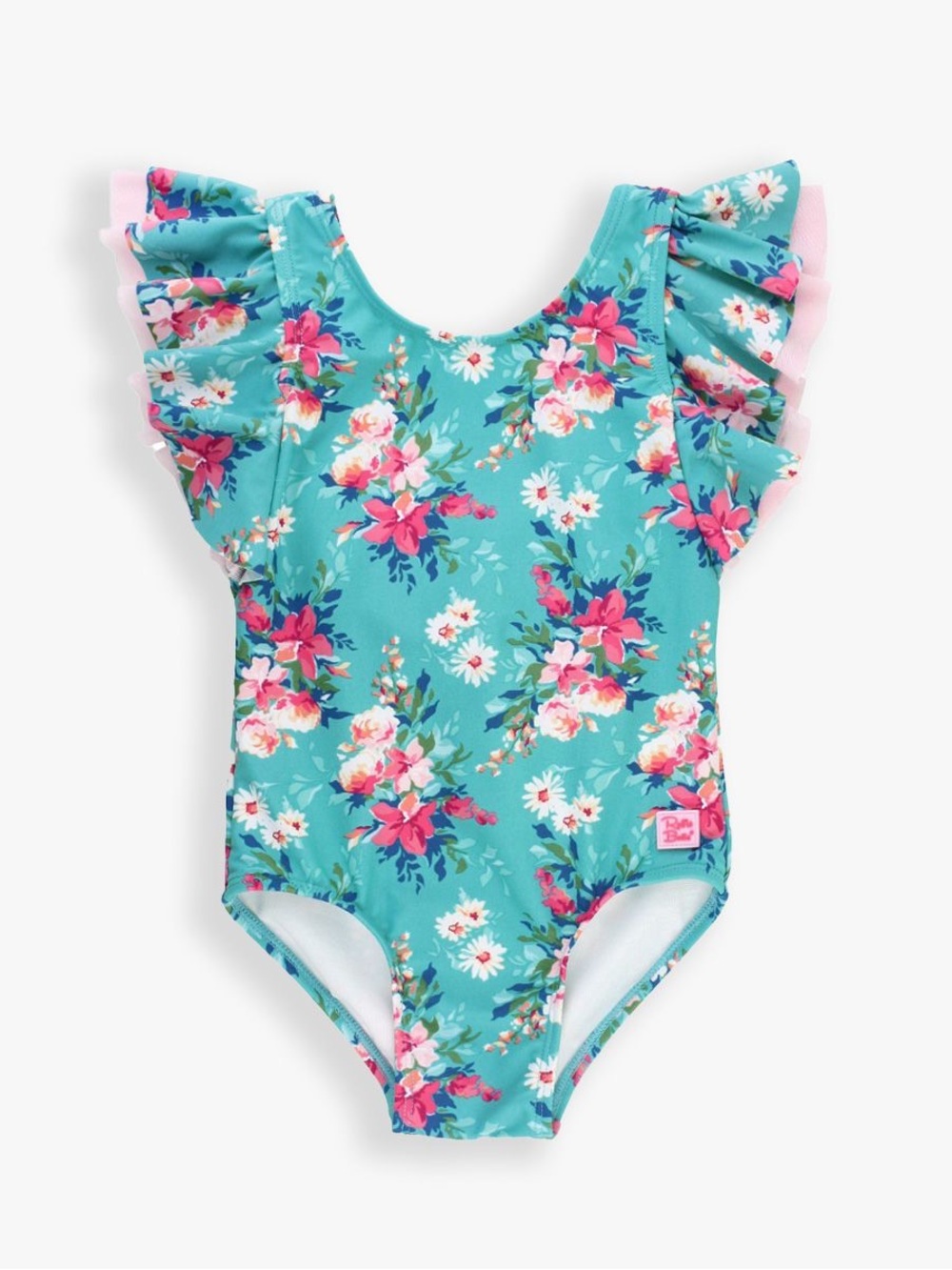 Ruffle Butts Butterfly Sleeve One Piece Swimsuit in Fancy Me Floral size 3T